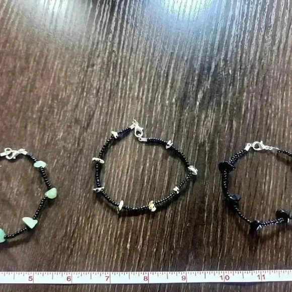 Set of 3 beaded bracelets with stones - Picture 2 of 10